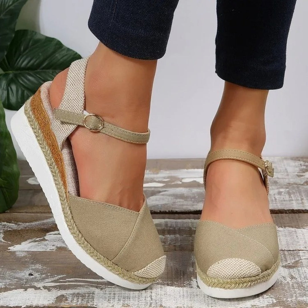 MODA spænde rem farveblok dame sandaler